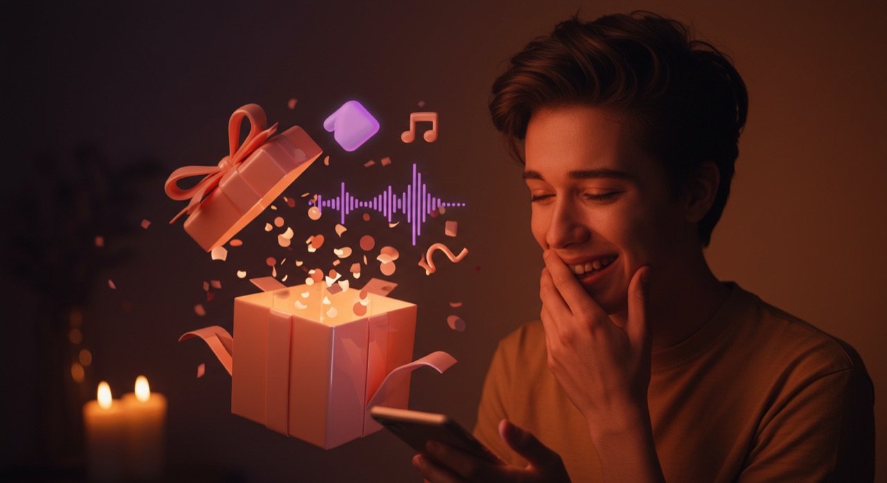 Someone realizing the song is about them as the gift box opens